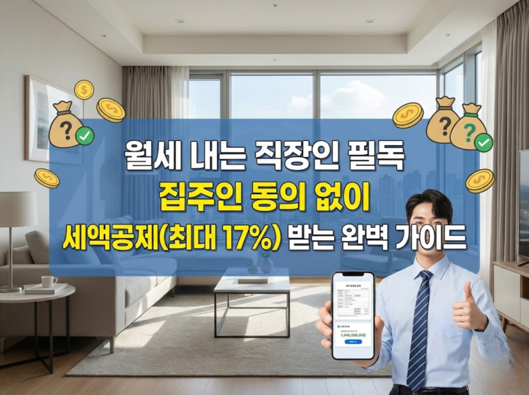 월세 내는 직장인 필독: 집주인 동의 없이 세액공제(최대 17%) 받는 완벽 가이드